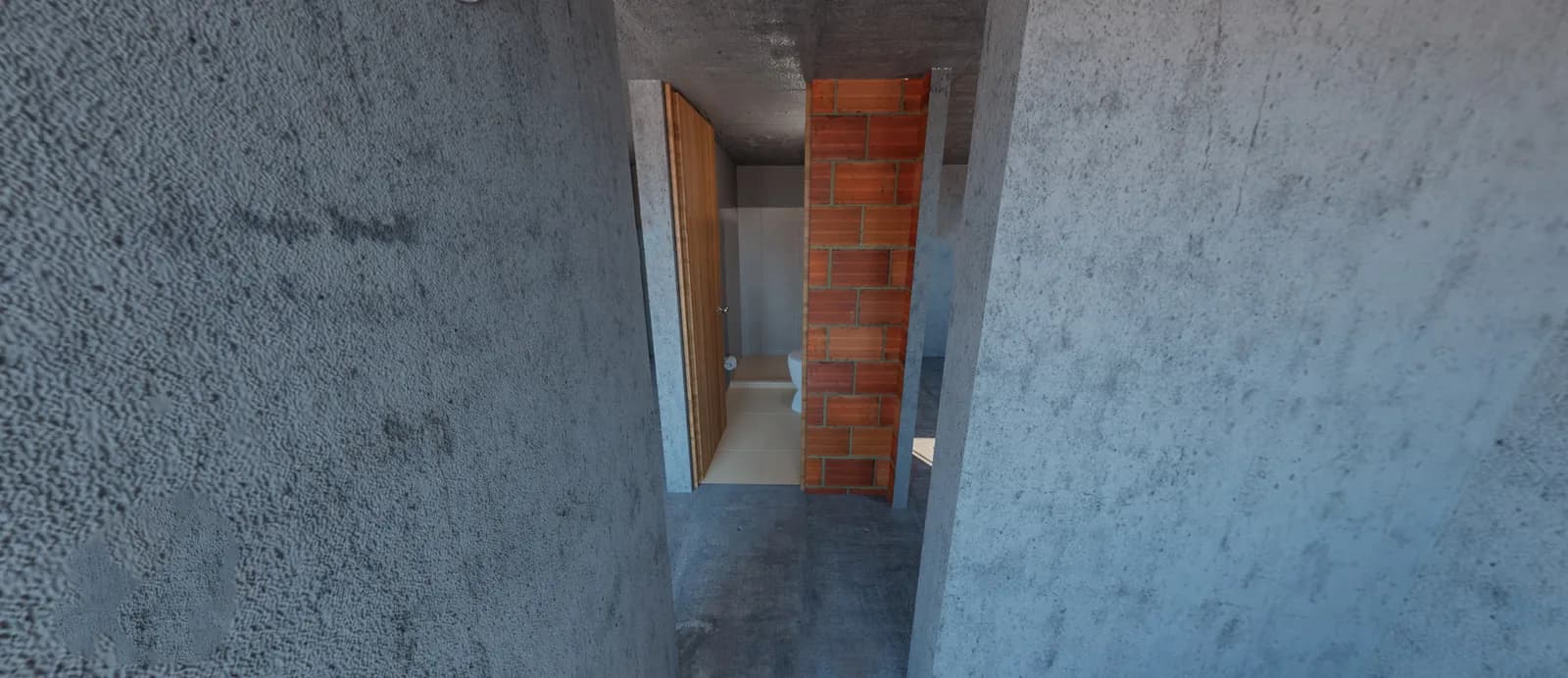 Acceso al baño en obra gris, Torre 1 - 2