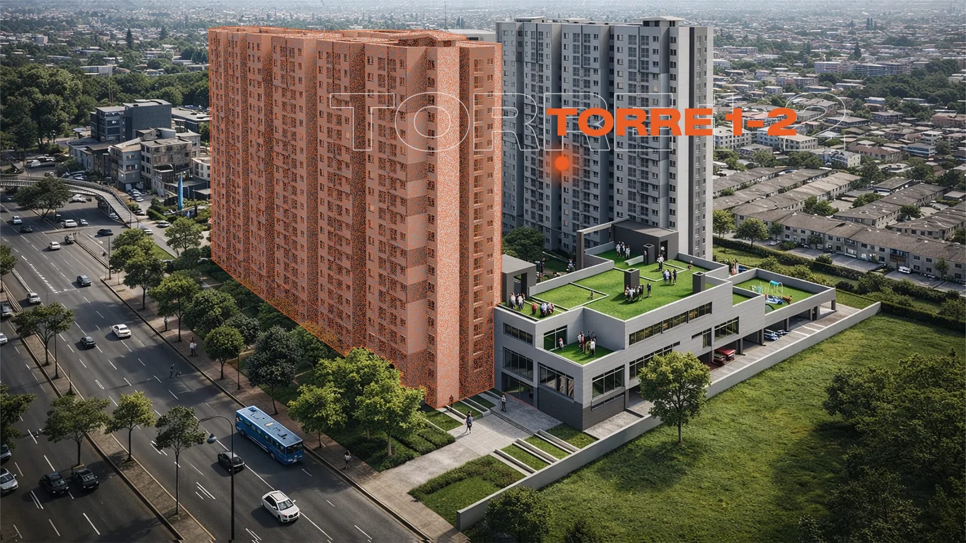 Ubicación de la Torre 1 y 2 dentro del conjunto L80