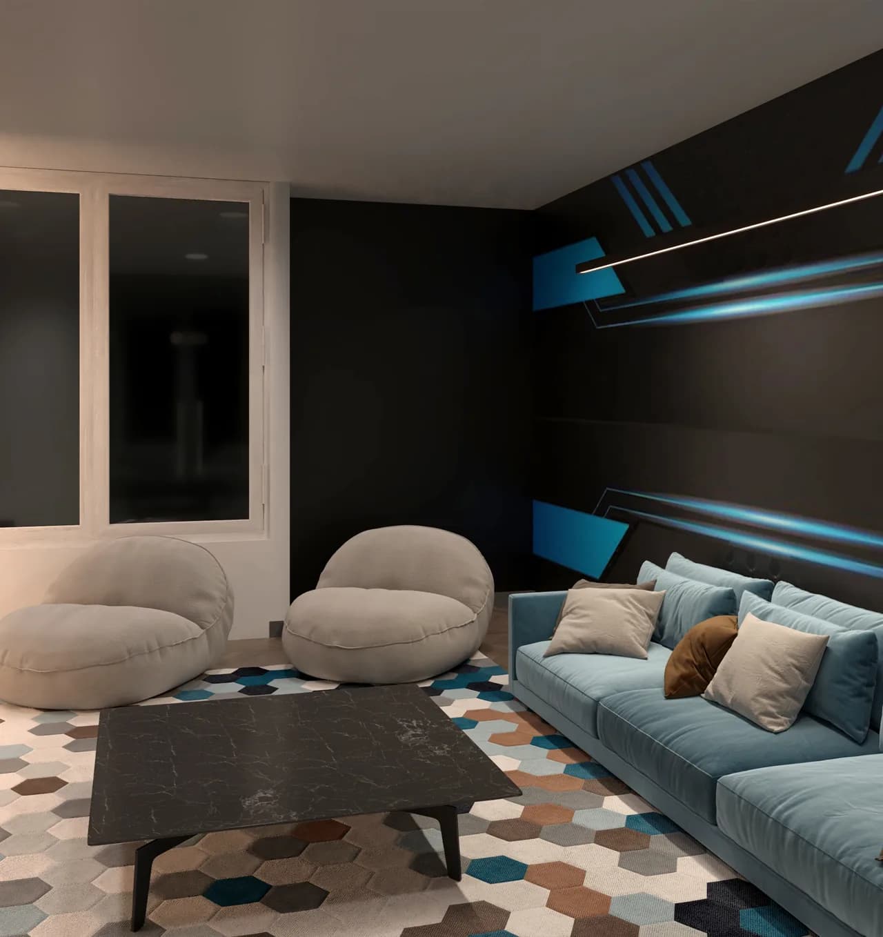 Salón de juegos — zona común del proyecto L80, Calle 80 Bogotá