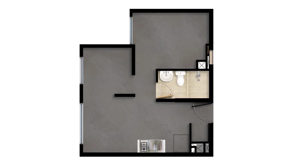 Planta Torre 1 - 2 en obra gris, con baño y cocina instalados